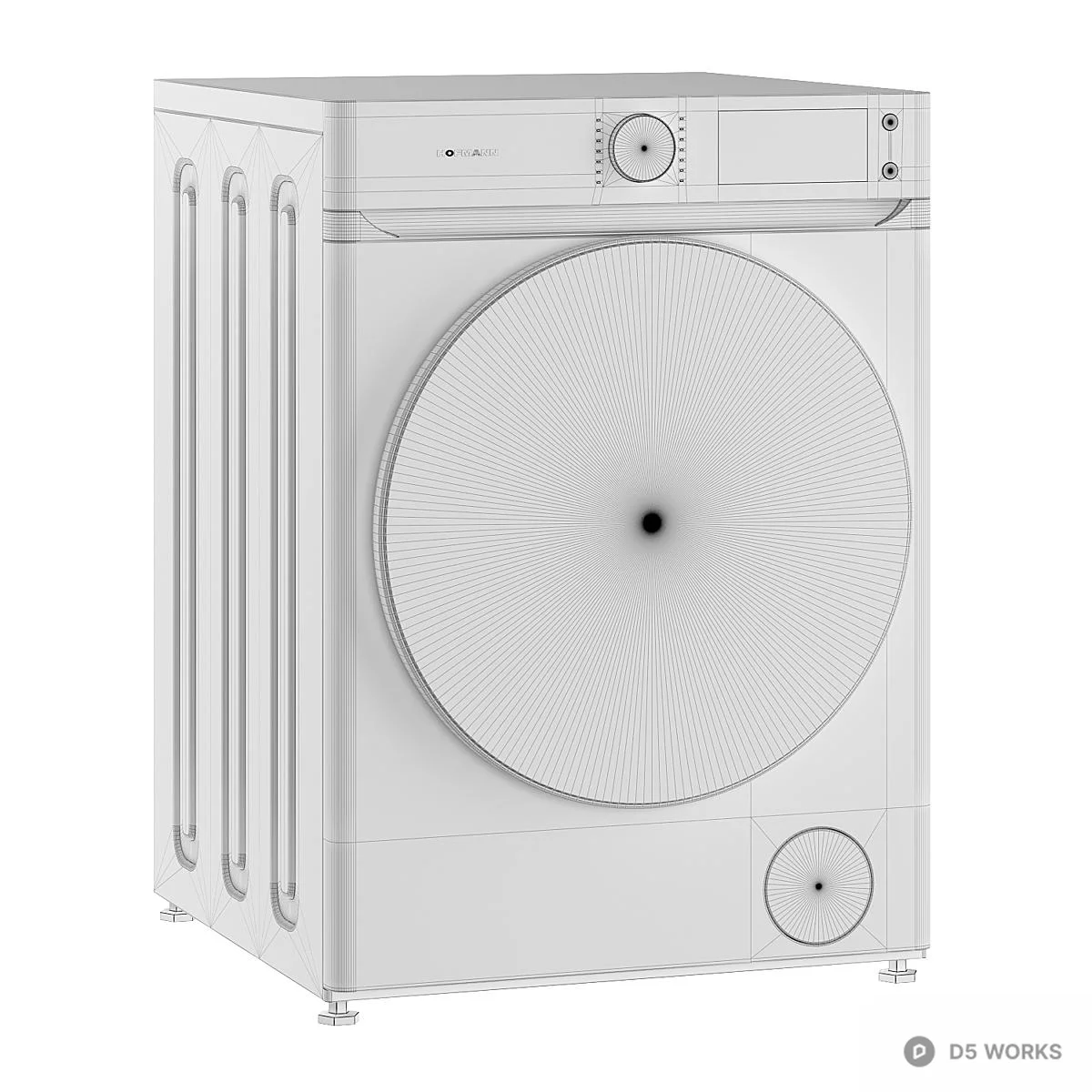 Modern Front Load Washing Machine 3d model thumbnail 3