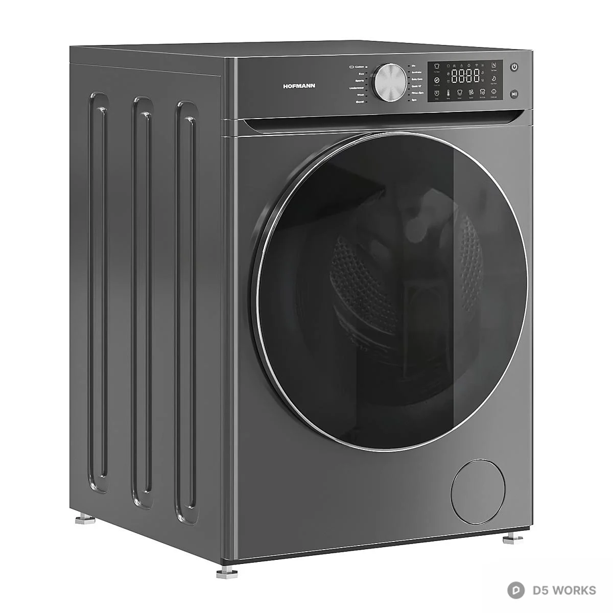 Modern Front Load Washing Machine 3d model thumbnail 2