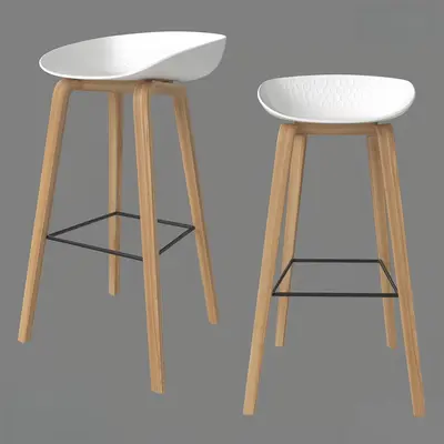 Scandinavian Bar Stool 3d model