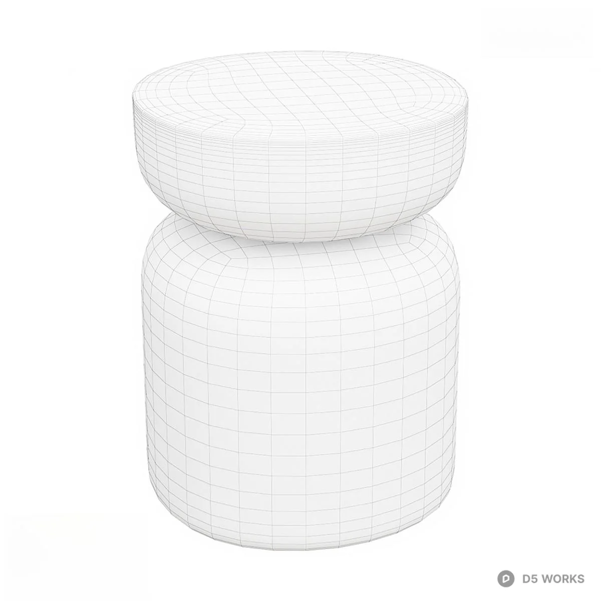 Rustic Wooden Stool 3d model thumbnail 2