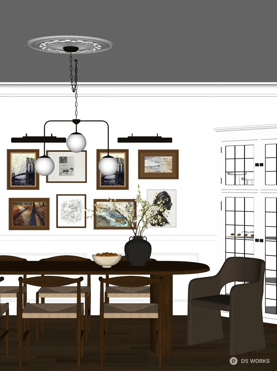 Modern Multi Pendant Chandelier 3d model thumbnail 2