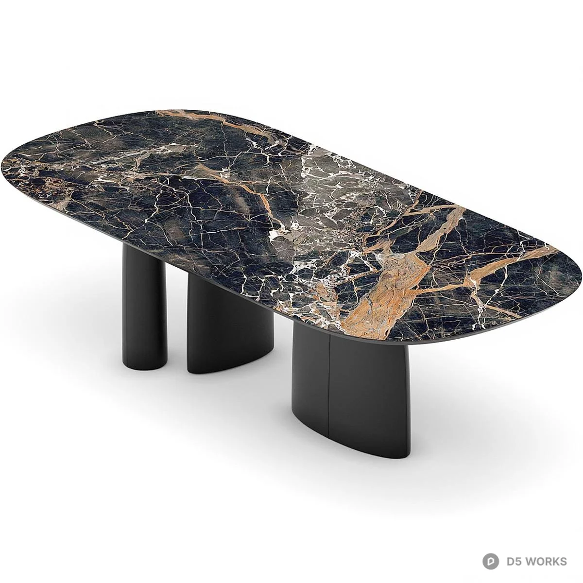 Marble Top Dining Table With Sculptural Base 3d model thumbnail 4