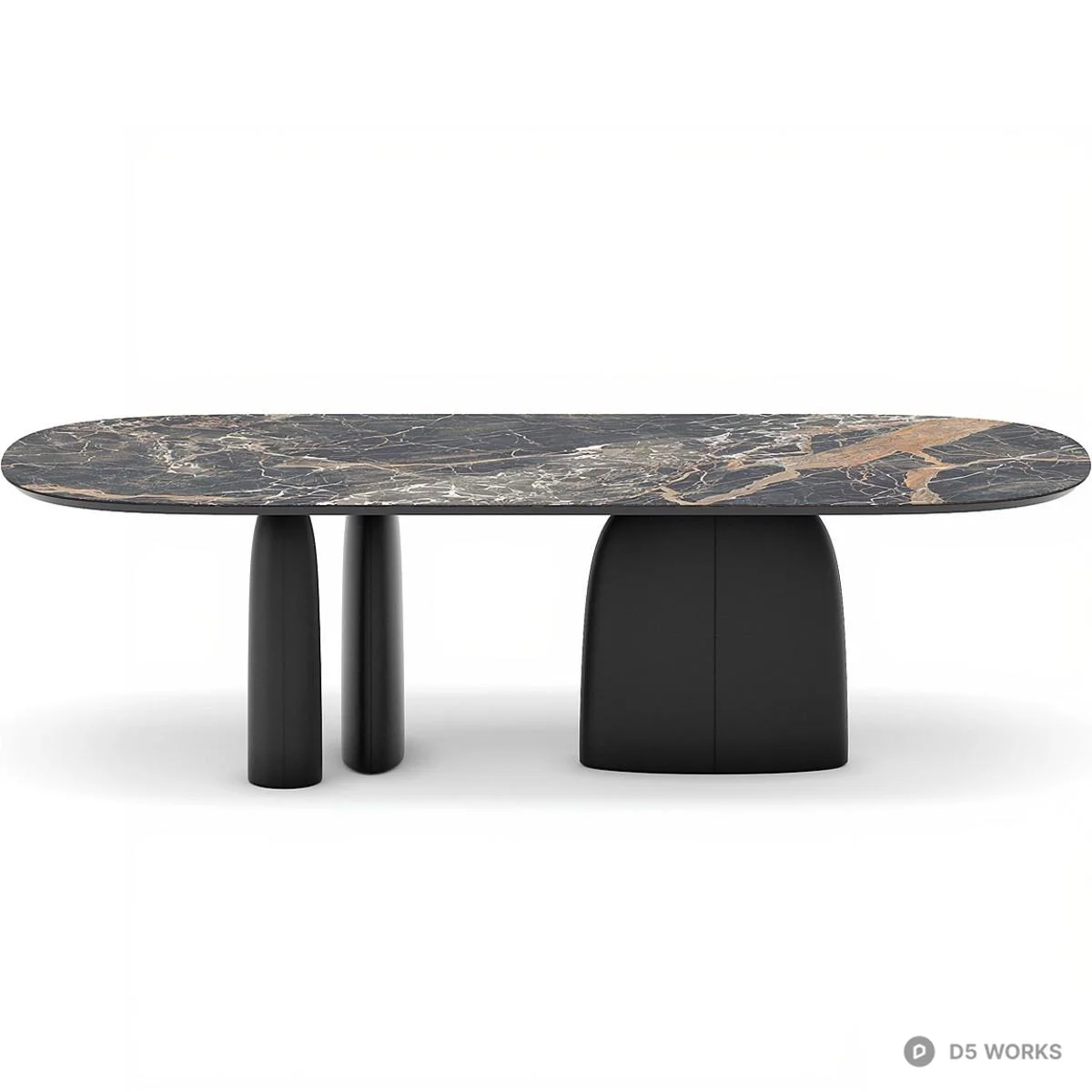 Marble Top Dining Table With Sculptural Base 3d model thumbnail 3