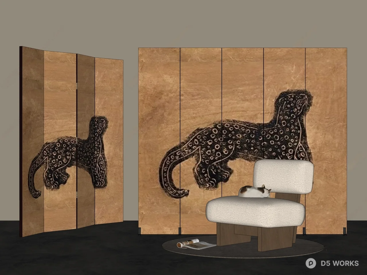 Leopard Pattern Screen 3d model thumbnail 2