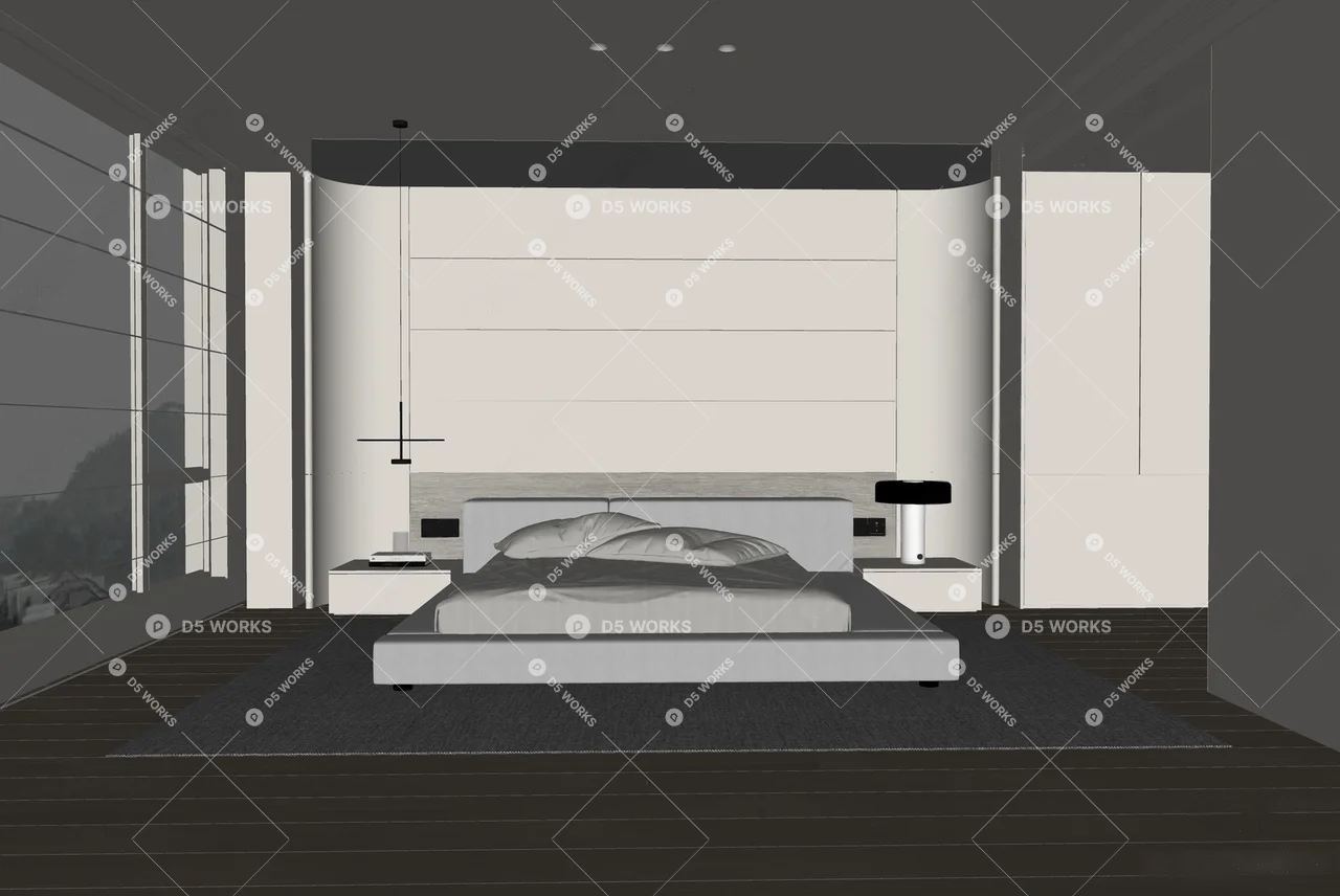 Modern Home Bedroom 3d model thumbnail 2