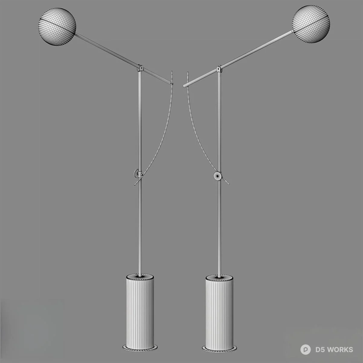 Minimalist Adjustable Floor Lamp 3d model thumbnail 2