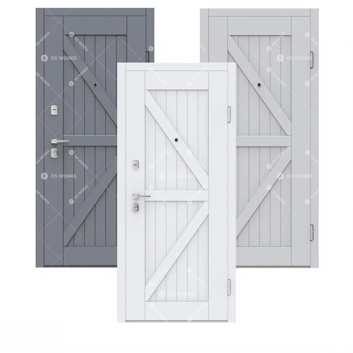 Country Single Door 3d model thumbnail 2