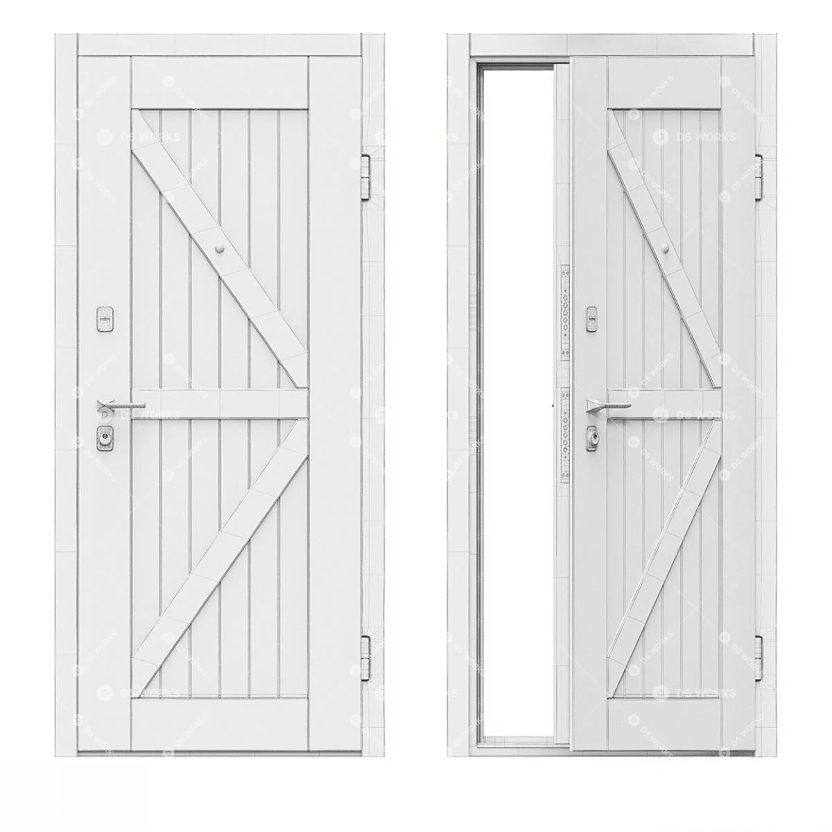 Country Single Door 3d model thumbnail 5