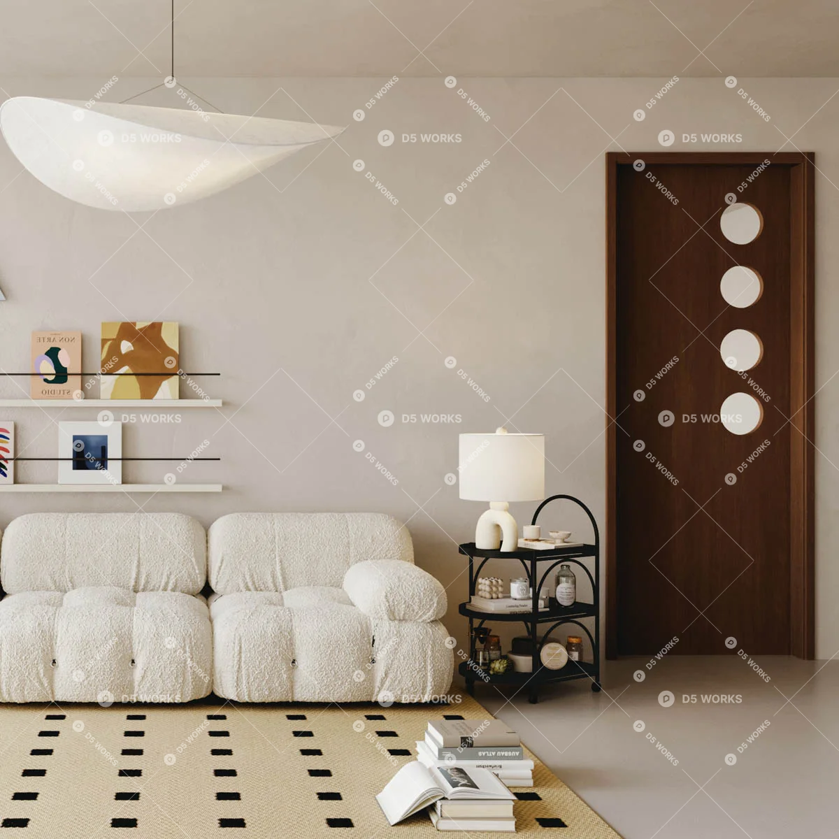 Contemporary Home Living Room 3d model thumbnail 3