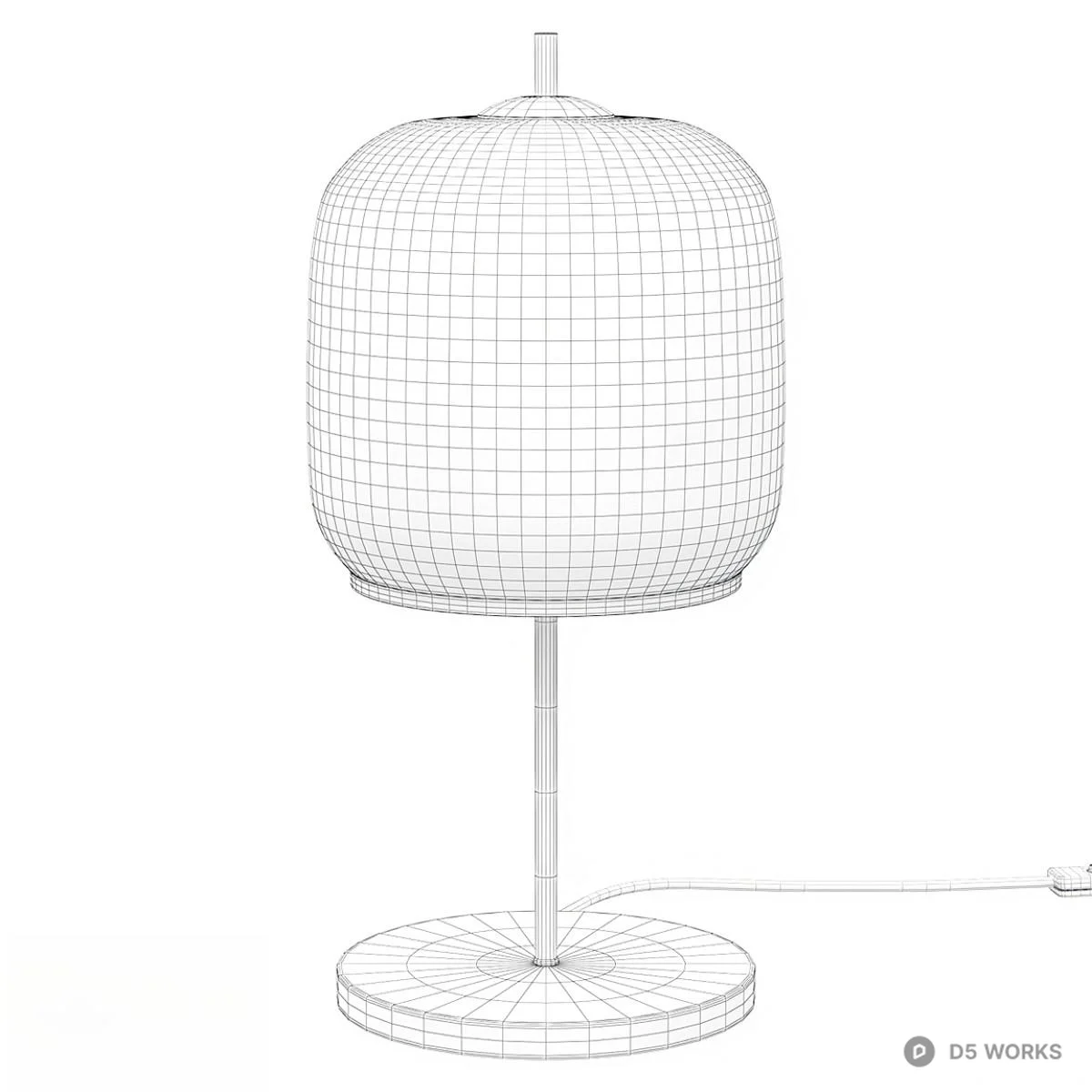 Minimalist Glass And Brass Table Lamp 3d model thumbnail 2