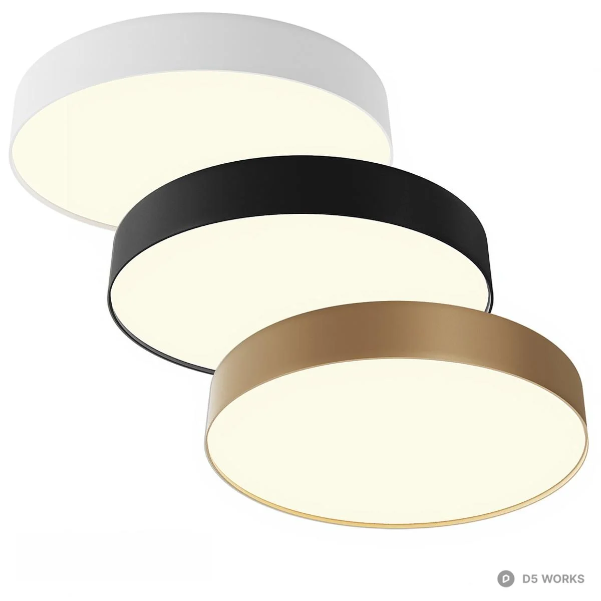 Minimalist Round LED Ceiling Light 3d model - Image 1