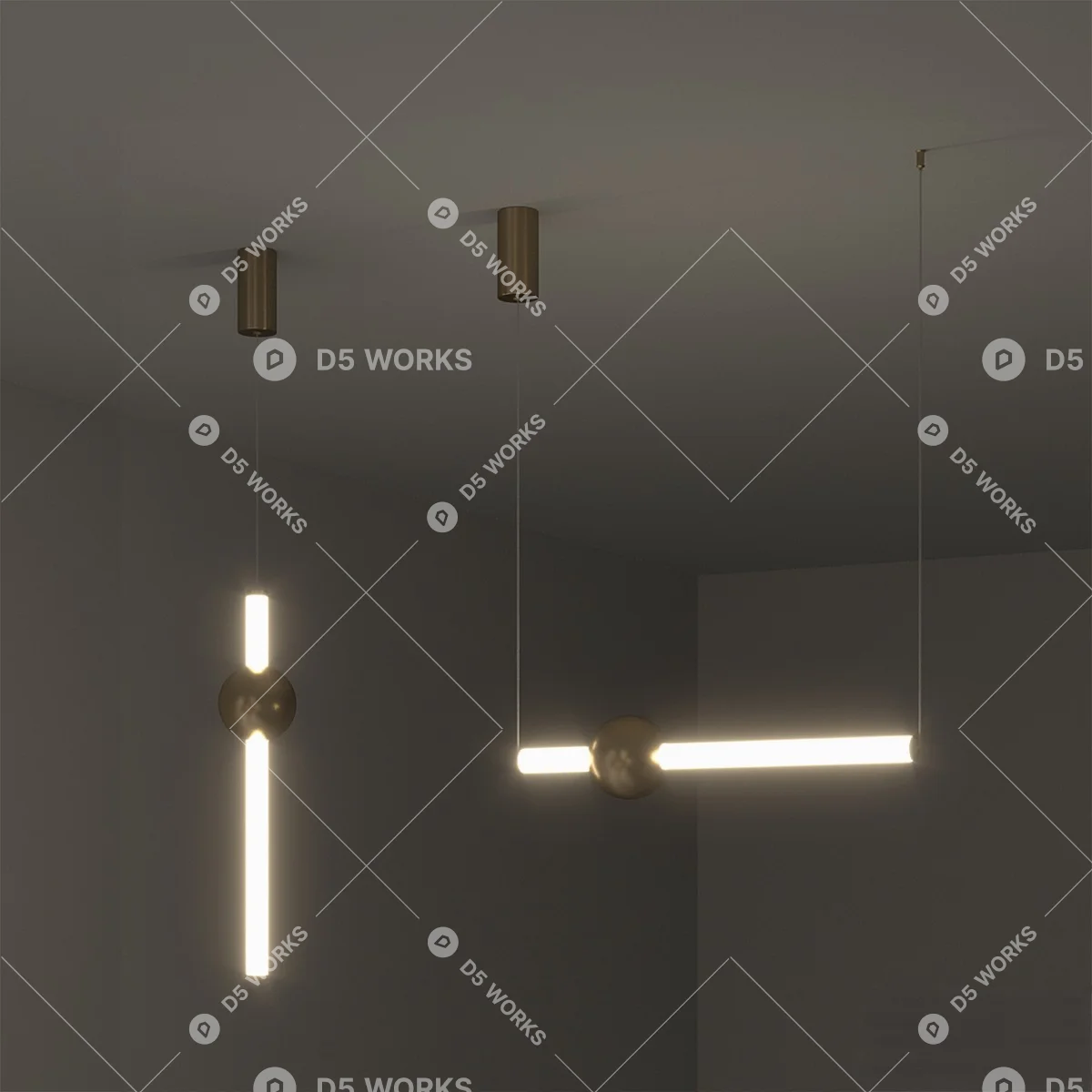Contemporary Pendant Light 3d model thumbnail 5
