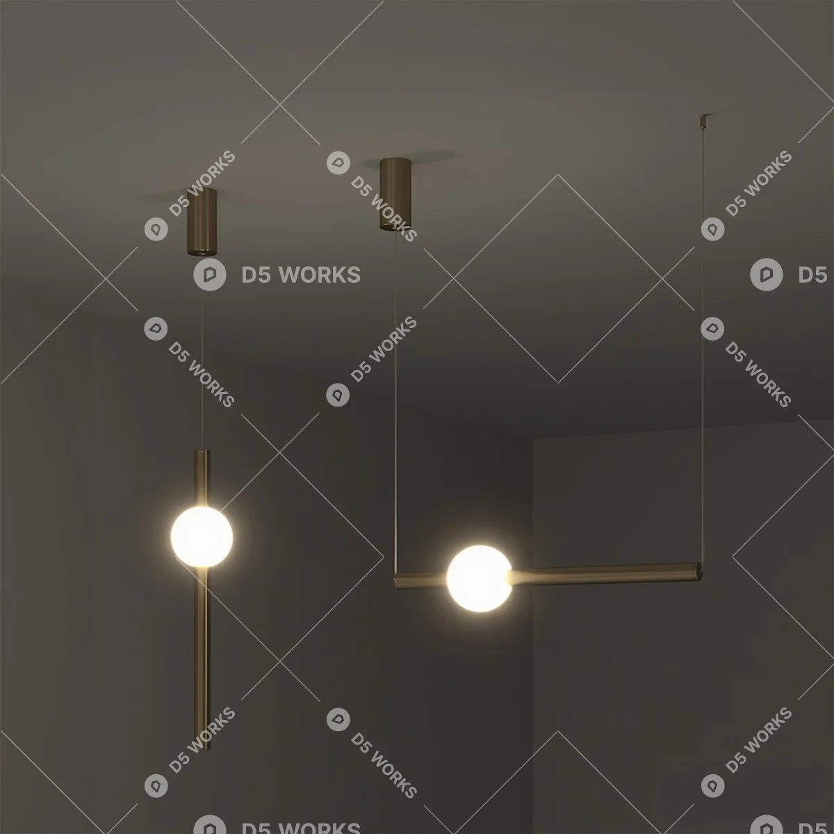 Contemporary Pendant Light 3d model thumbnail 4