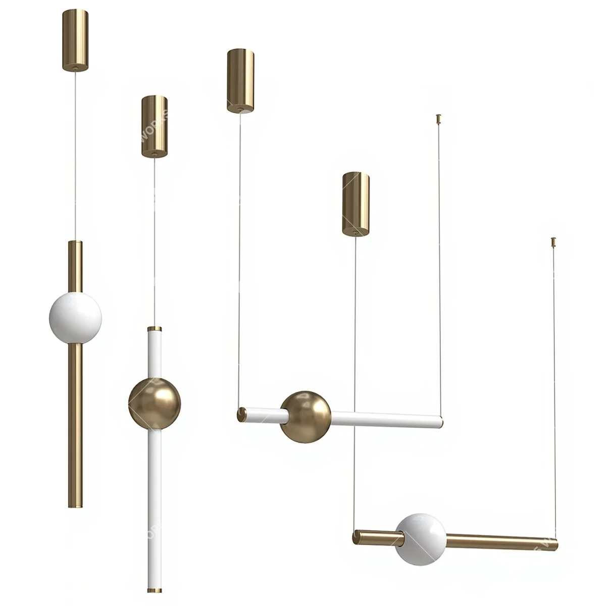 Contemporary Pendant Light 3d model thumbnail 2