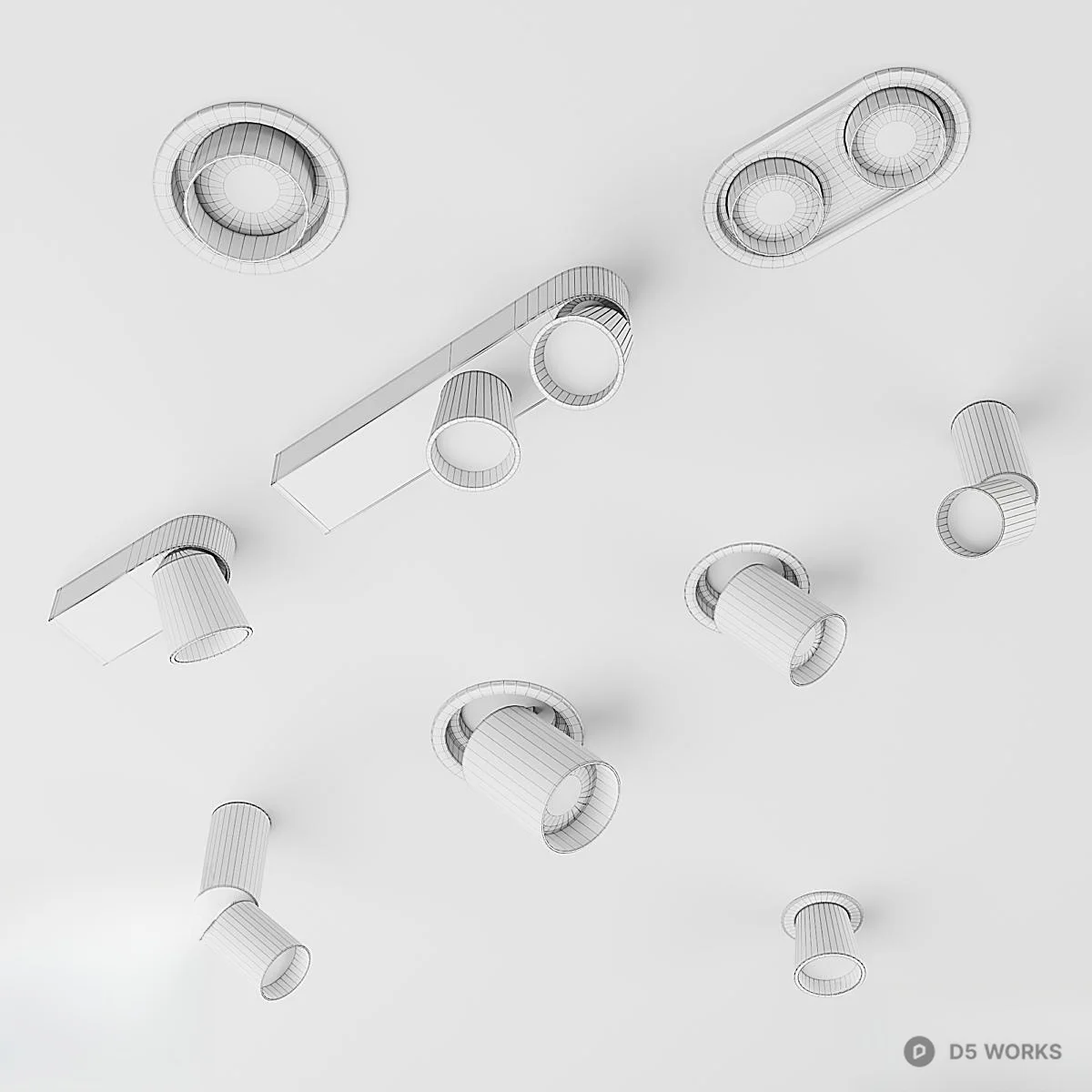 Minimalist Recessed Lighting Fixtures 3d model thumbnail 2