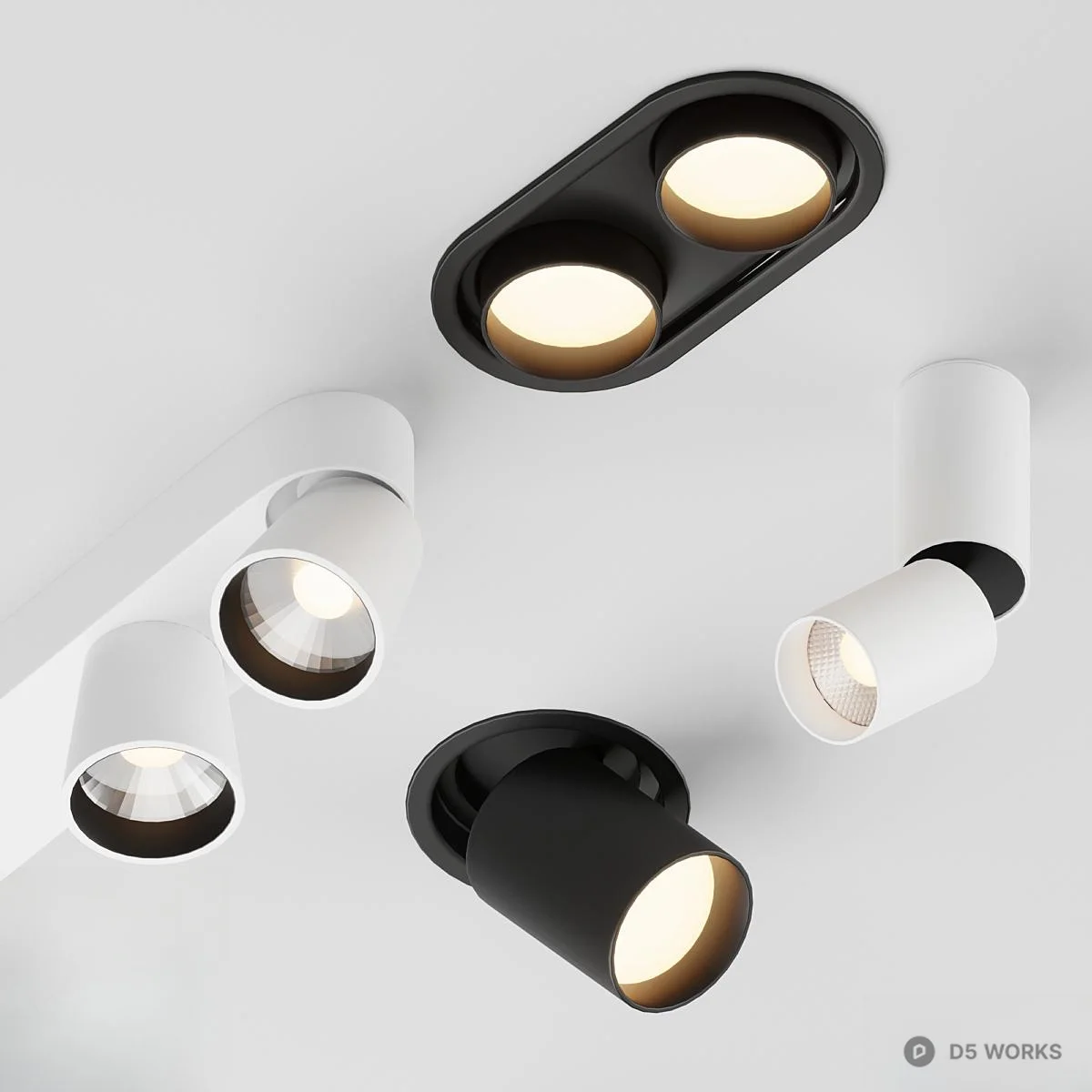 Minimalist Recessed Lighting Fixtures 3d model thumbnail 3