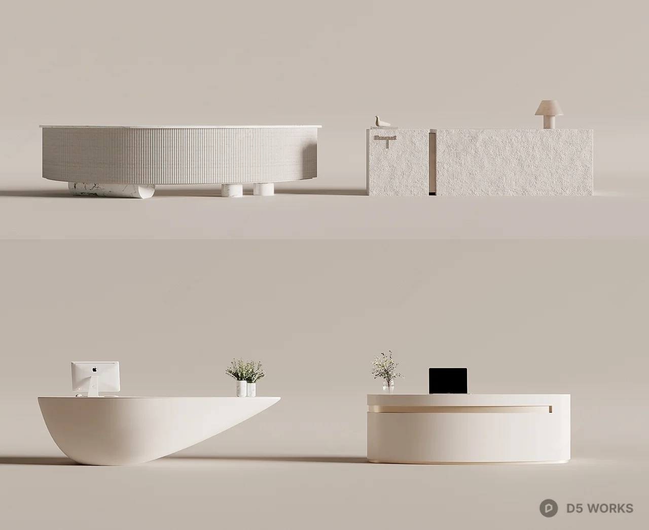 Minimalist Reception Desk 3d model - Image 1