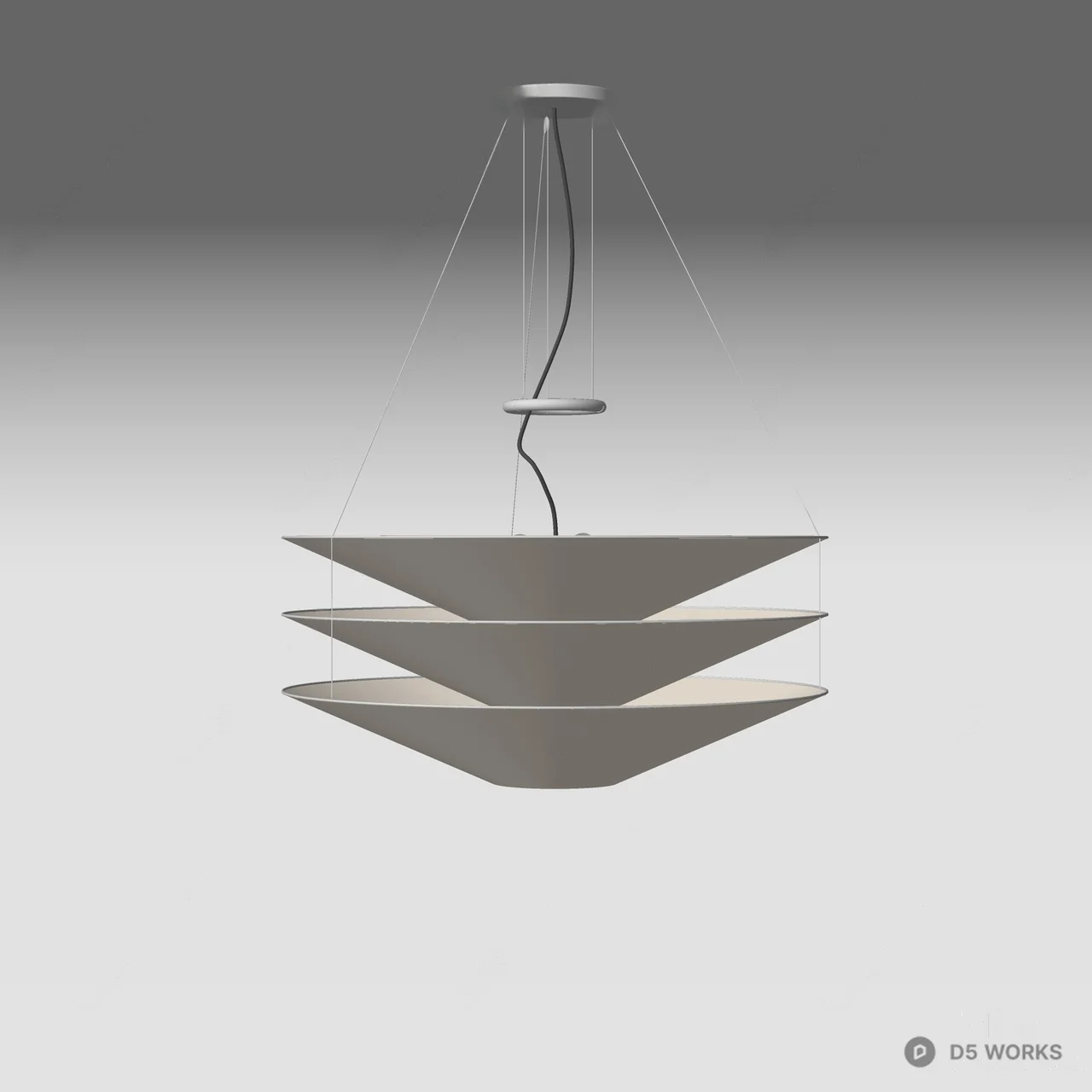 Layered Cone Pendant Light 3d model thumbnail 2