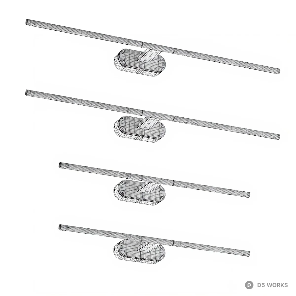 Minimalist Linear Wall Lamp 3d model thumbnail 6
