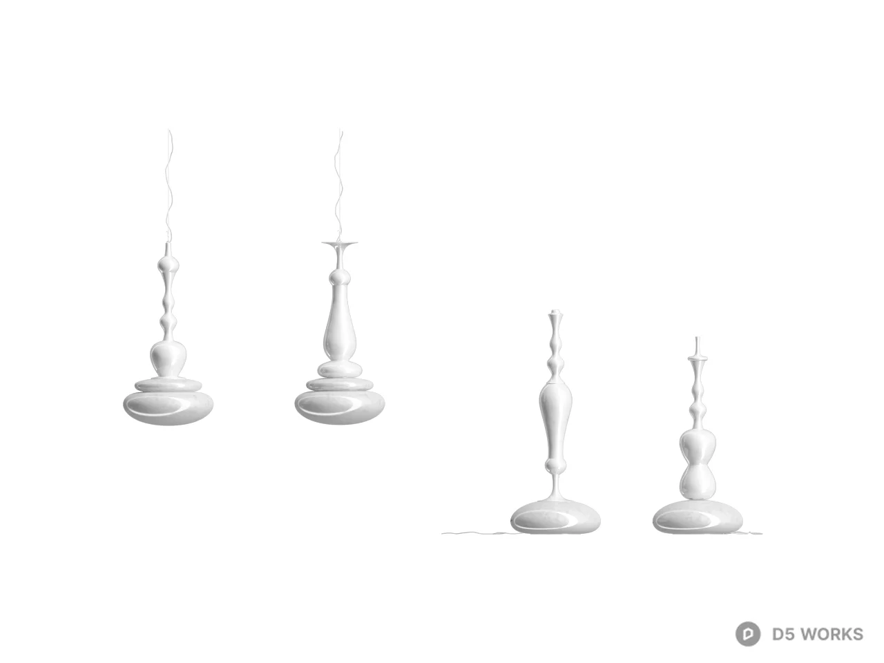 Minimalist Table Lamp Set 3d model thumbnail 2