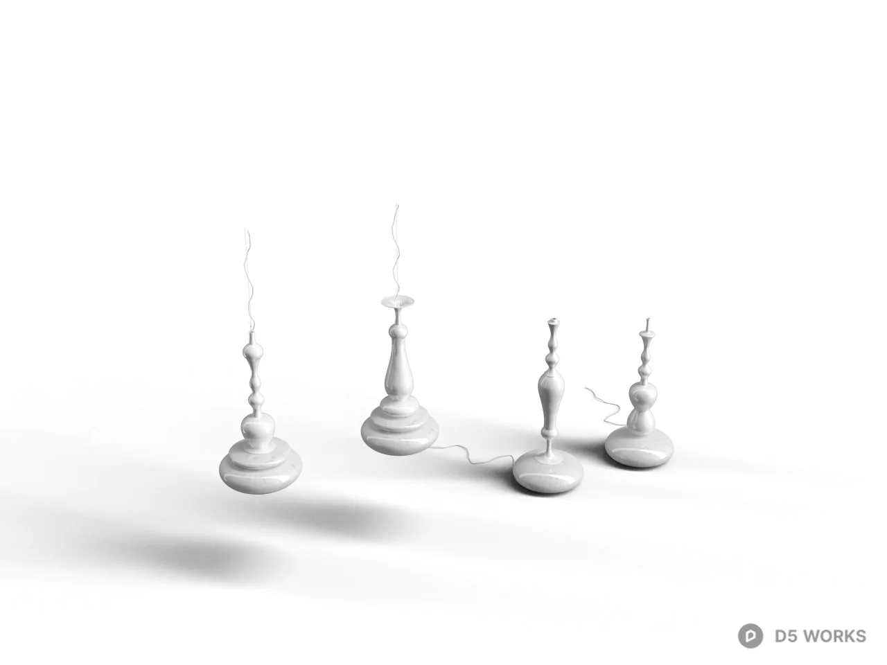 Minimalist Table Lamp Set 3d model - Image 1