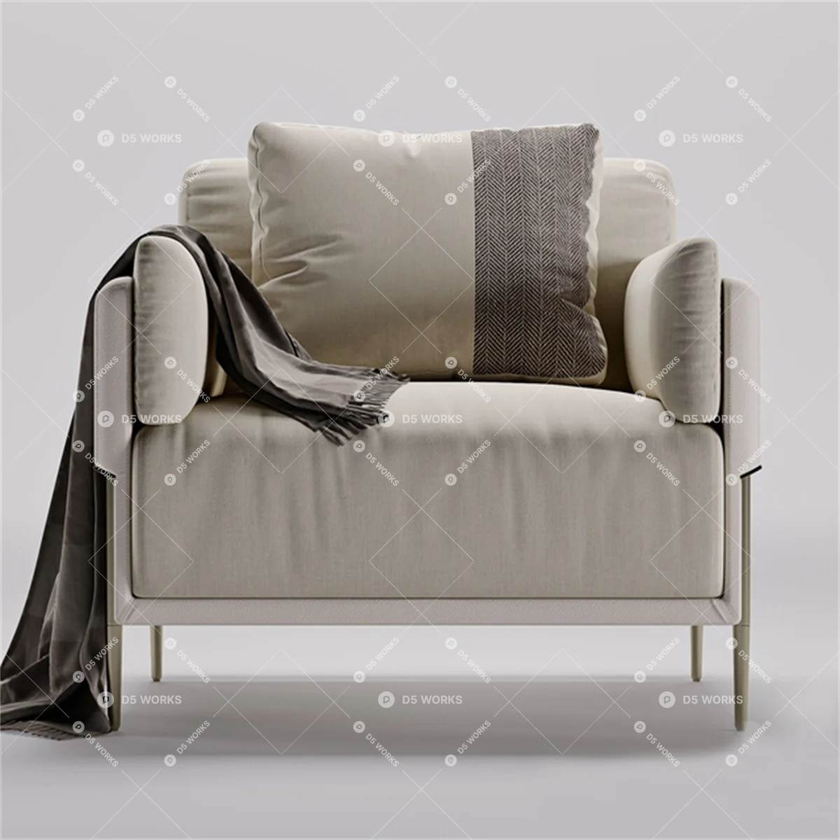 Modern Armchair 3d model thumbnail 2