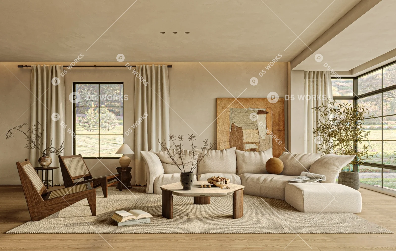 Lev Romm Modern Wabi-Sabi Home Living Room