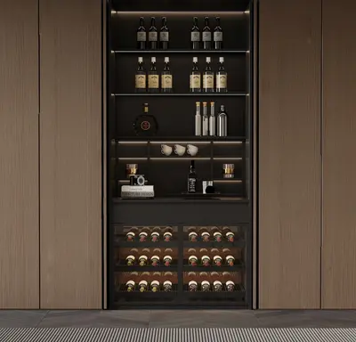 Modern Wine Cabinet With LED Lighting 3d model