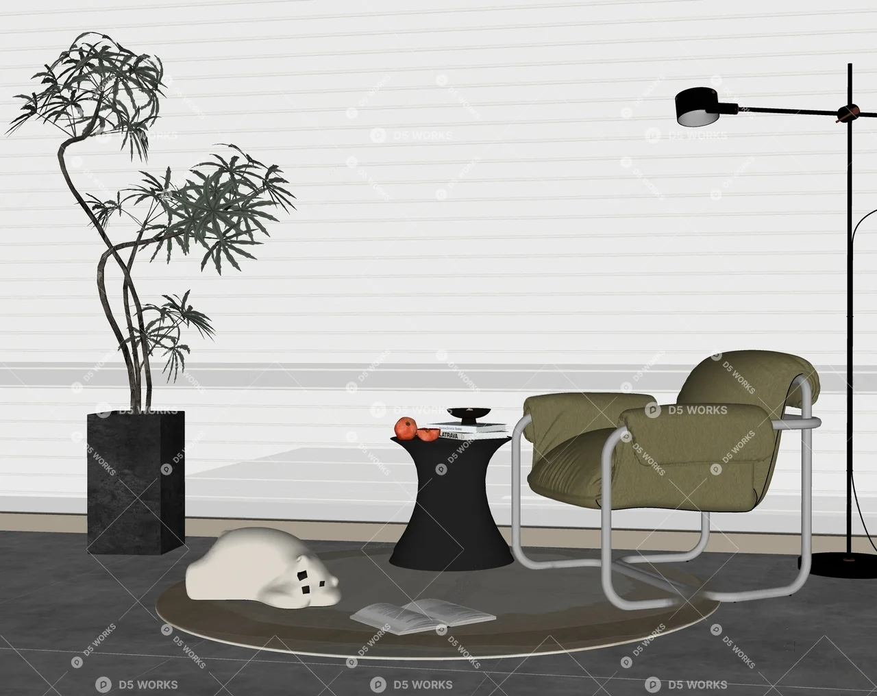 Bauhaus Armchair 3d model thumbnail 2