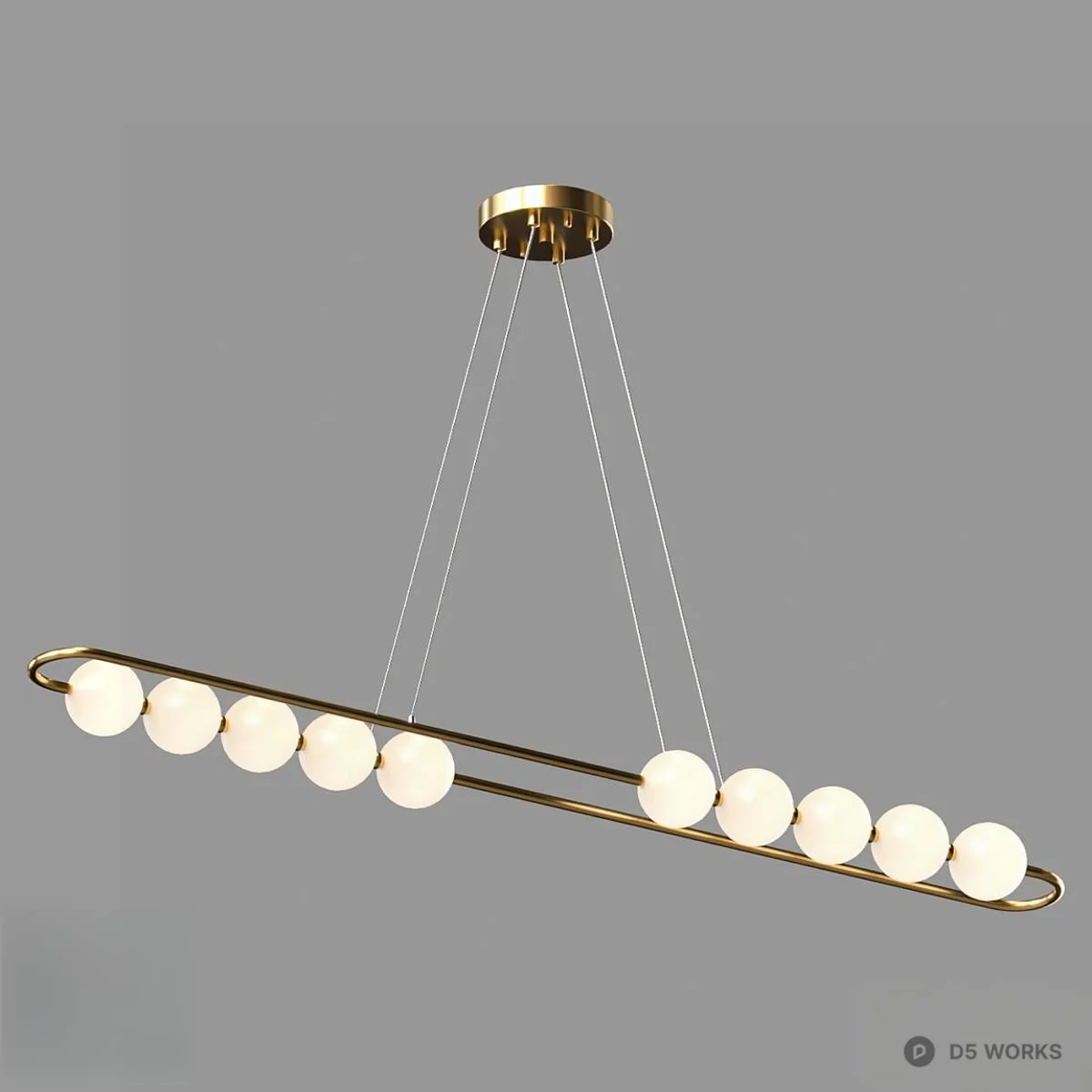Modern Linear Spherical Chandelier 3d model thumbnail 3
