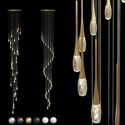 Faceted Crystal Pendant Light 3d model