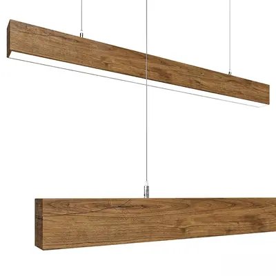 Wooden Beam Linear Pendant Light 3d model