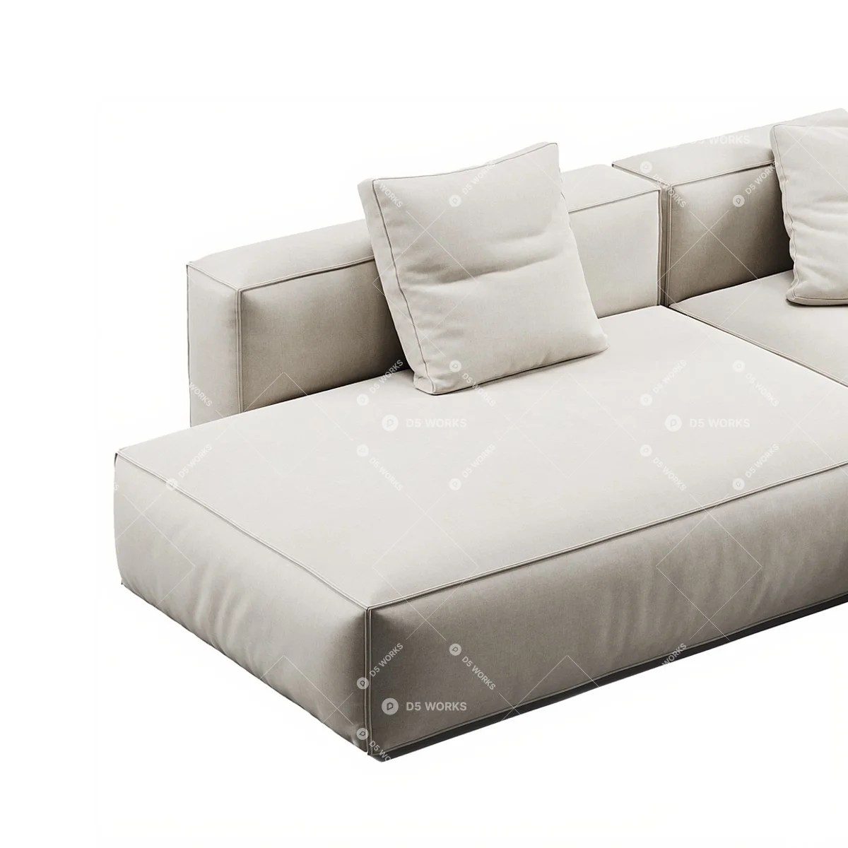 Contemporary Three-seater Sofa 3d model thumbnail 3