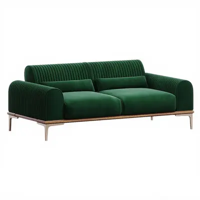 Ribbed Velvet Three-Seater Sofa 3d model