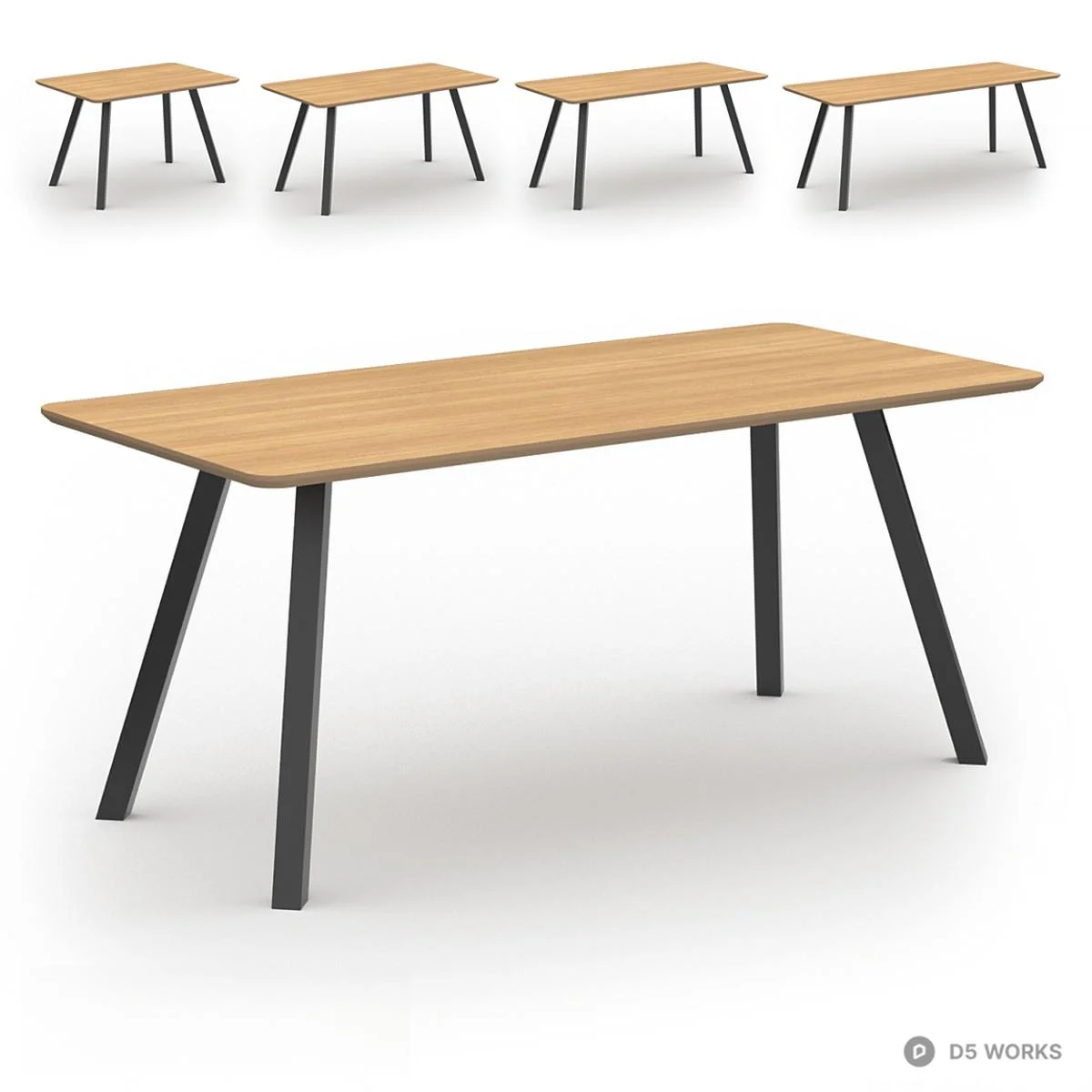 Minimalist Wood Dining Table 3d model - Image 1