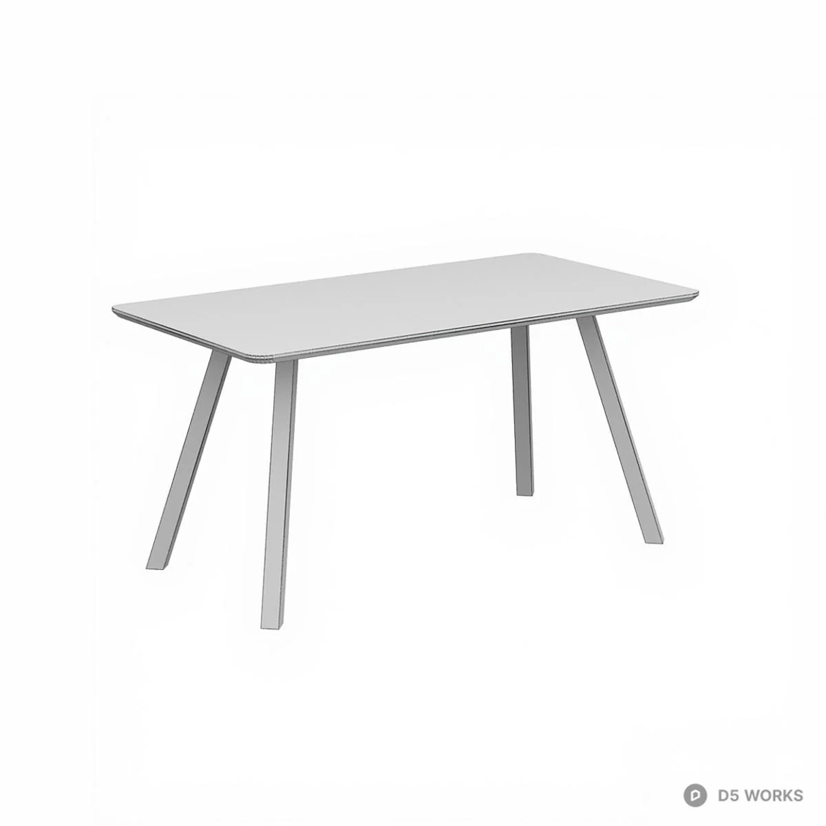 Minimalist Wood Dining Table 3d model thumbnail 3
