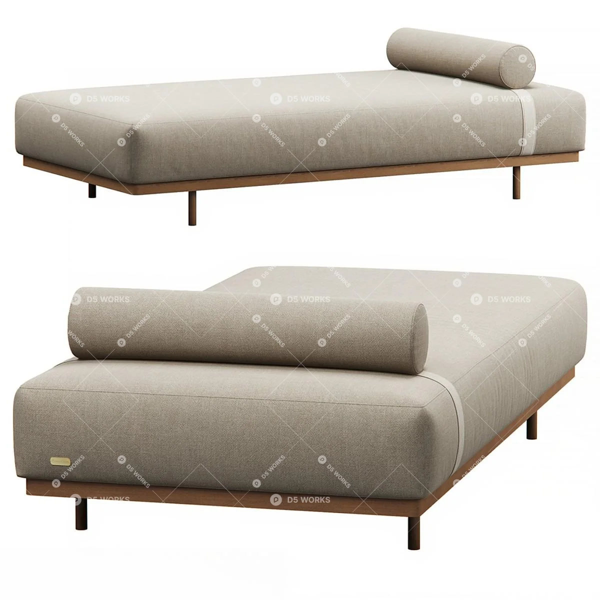 Bedroom Bench 3d model thumbnail 2