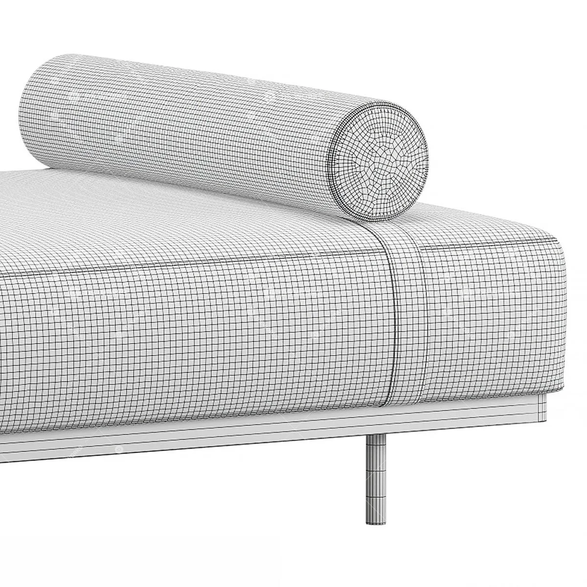 Bedroom Bench 3d model thumbnail 4