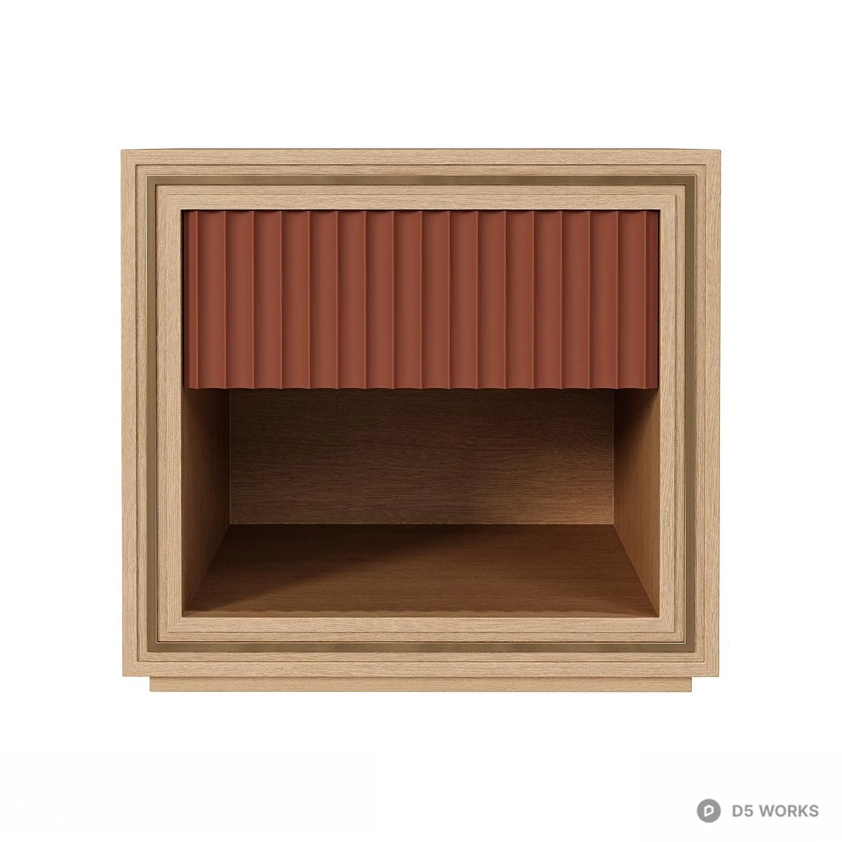Ribbon Front Bedside Cabinet 3d model thumbnail 2