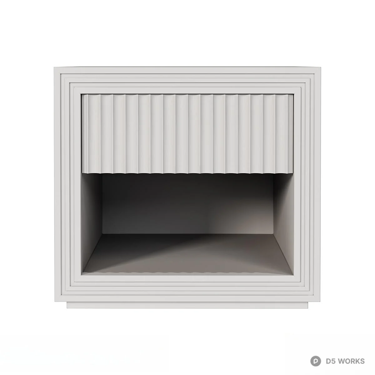 Ribbon Front Bedside Cabinet 3d model thumbnail 3