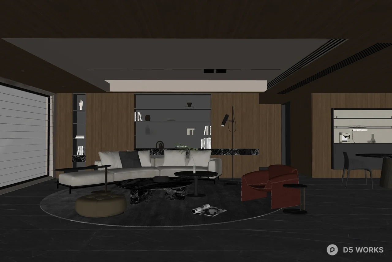 Upholstered Armchair With Leather Accents And Swivel Base 3d model thumbnail 2