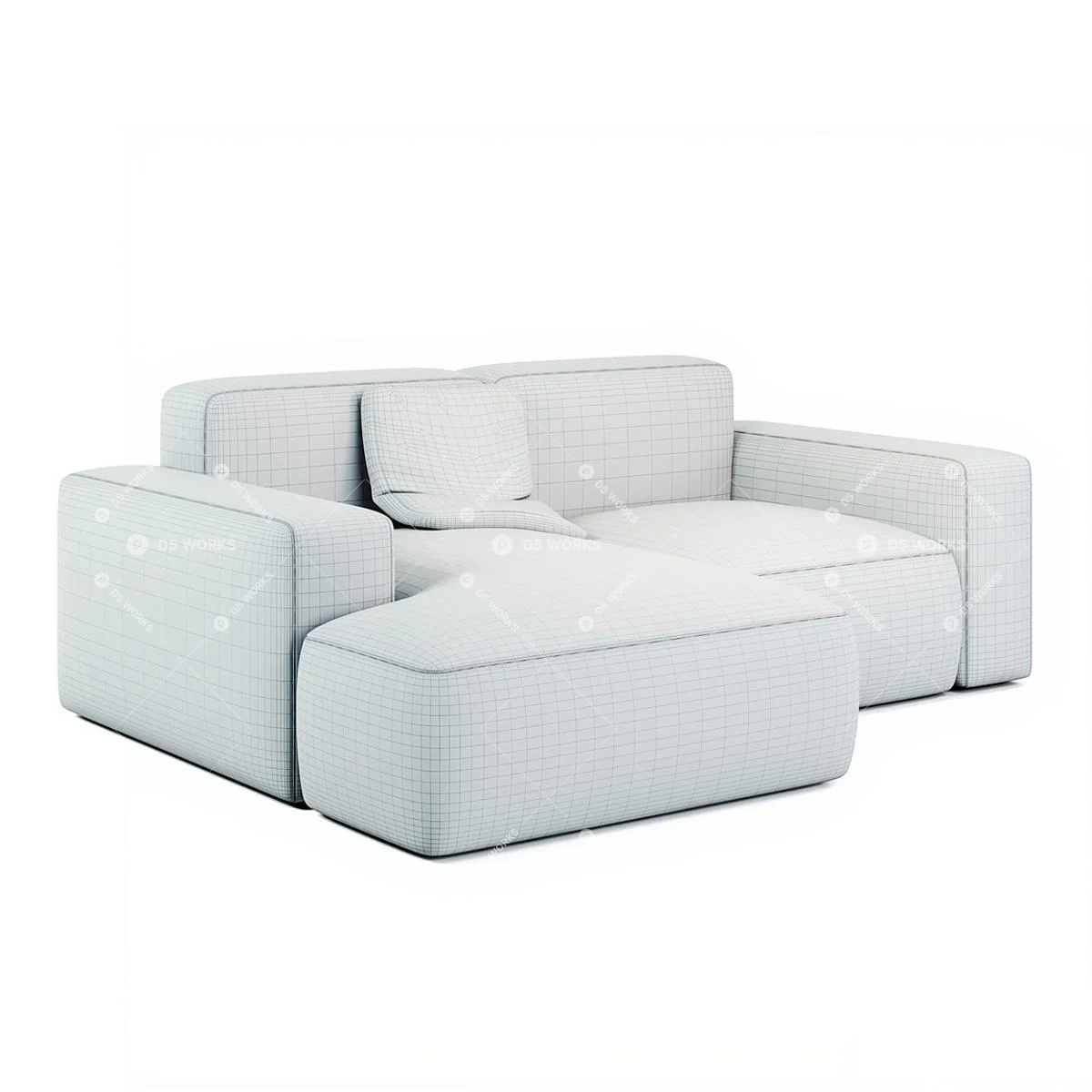 Contemporary Two-seater Sofa 3d model thumbnail 4