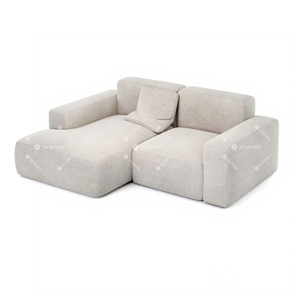Contemporary Two-seater Sofa 3d model thumbnail 3