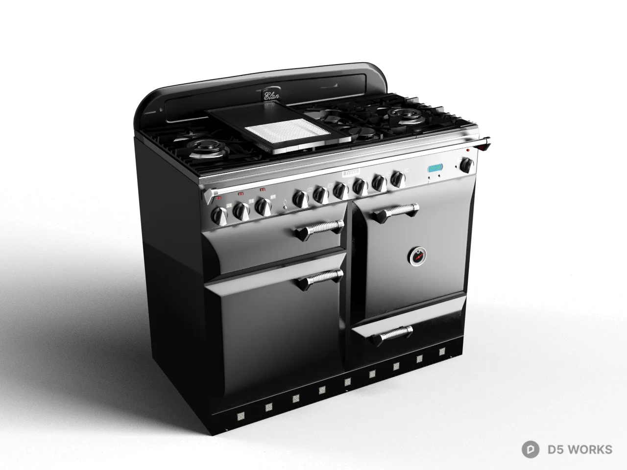 Stainless Steel Range Cooker 3d model - Image 1