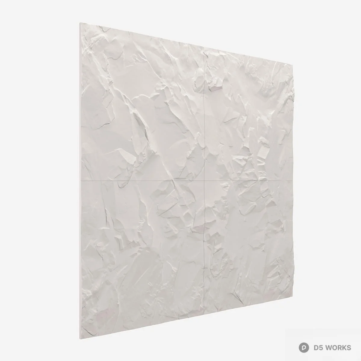 Textured White Wall Panel 3d model thumbnail 2