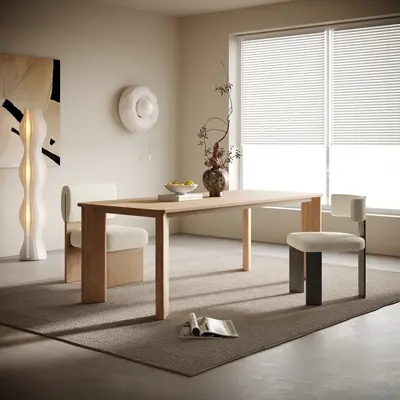 Minimalist Dining Room with Natural Light 3d model