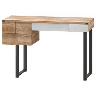 Industrial Style Wooden And Metal Study Desk 3d model
