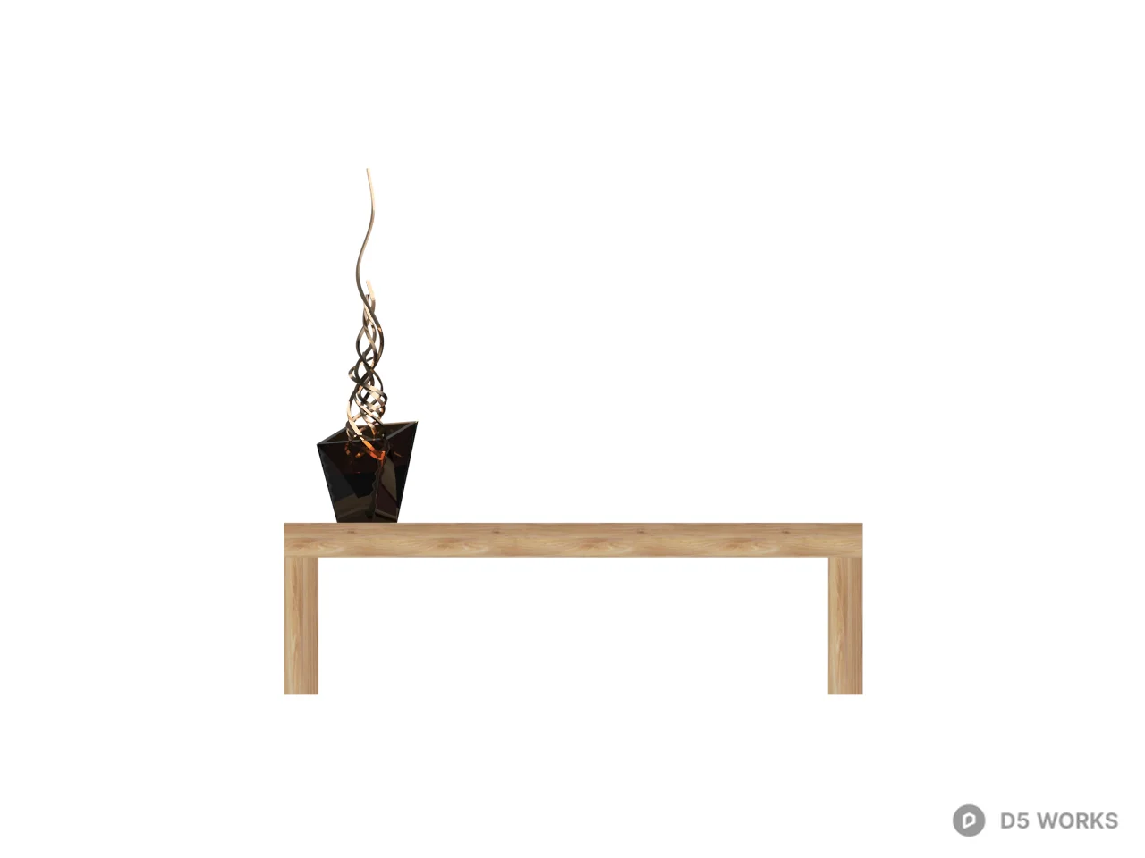 Low Profile Wooden Coffee Table With Inlaid Panel Design 3d model thumbnail 2