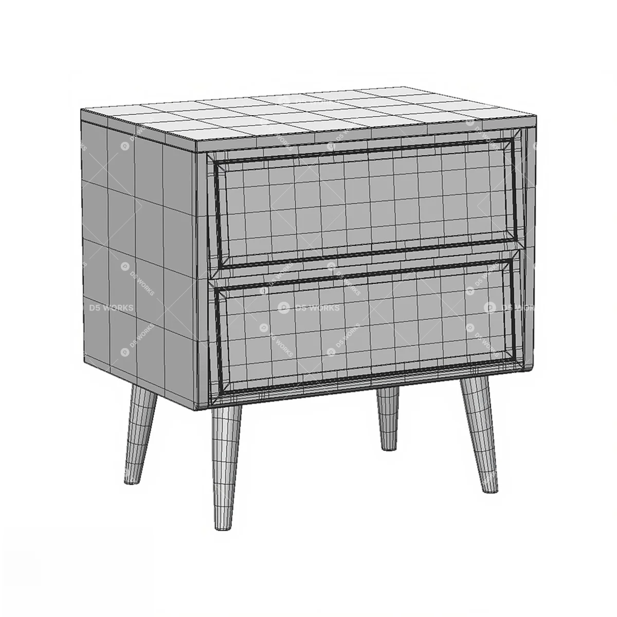 Wabi-Sabi Bedside table 3d model thumbnail 2