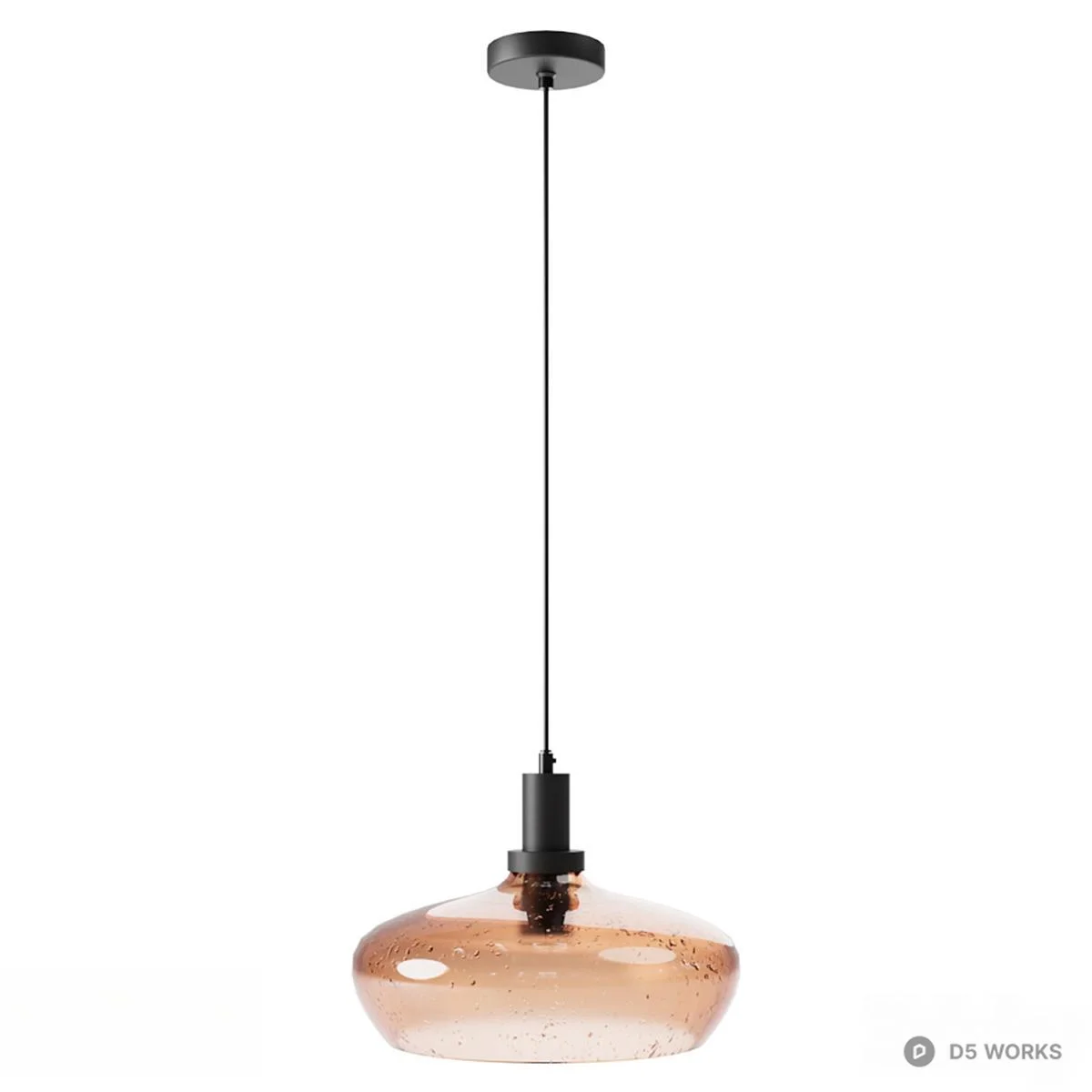 Amber Glass Pendant Light 3d model thumbnail 2